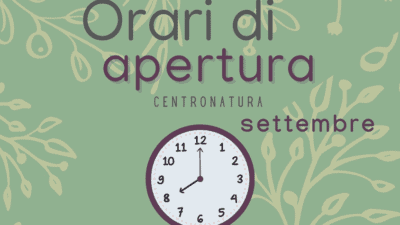 ORARI DI APERTURA – Settembre 2025