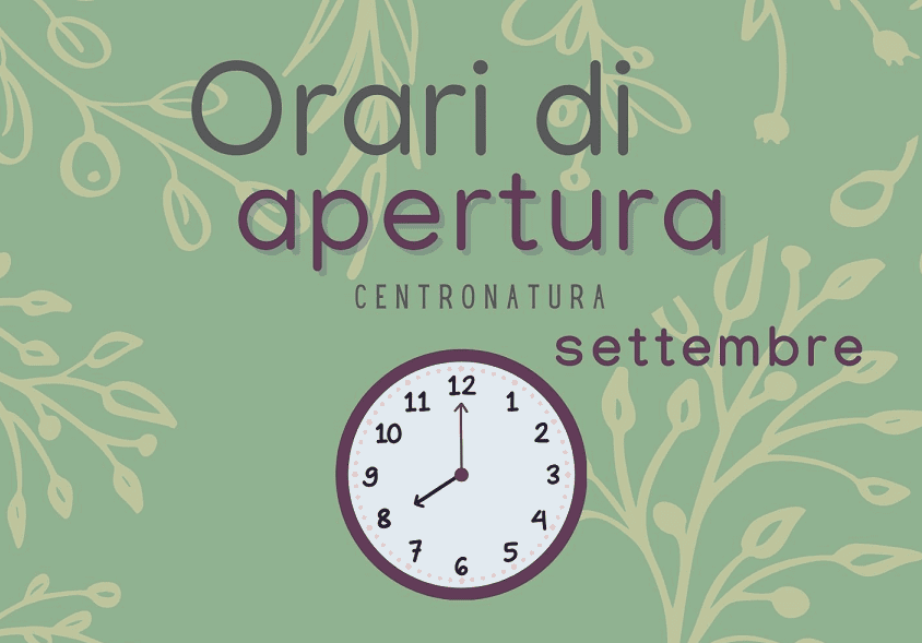 Al momento stai visualizzando ORARI DI APERTURA – Settembre 2025